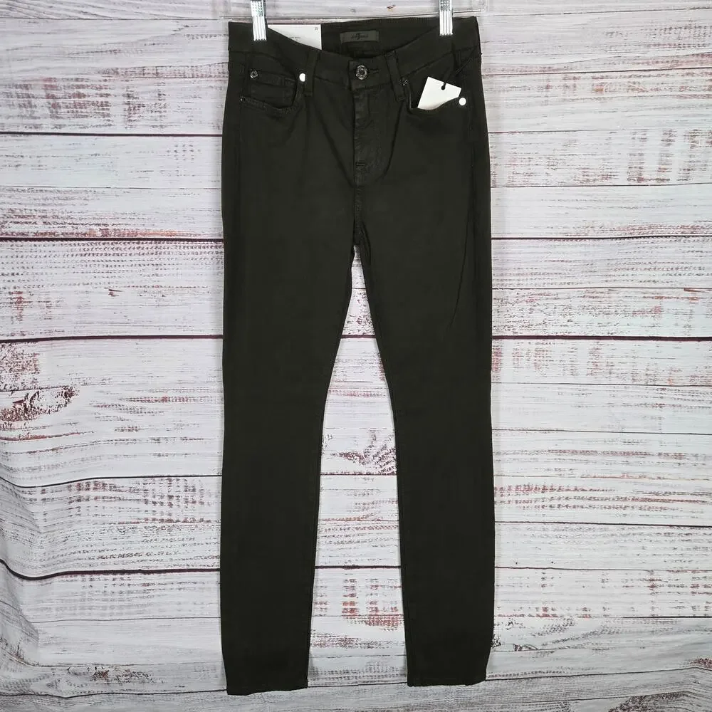 7 for All Mankind Women's Mid Rise Skinny Hunter Jeans Size 25 Minimalist Basic